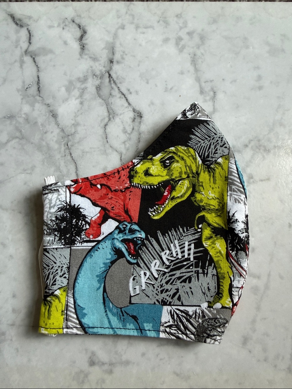 Women/teen Dinosaur Print Face Mask in Multicolor
